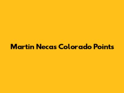Martin Necas' Colorado Points