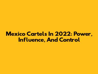 Mexico Cartels In 2022: Power, Influence, And Control