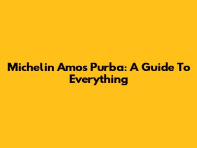 Michelin Amos Purba: A Guide To Everything