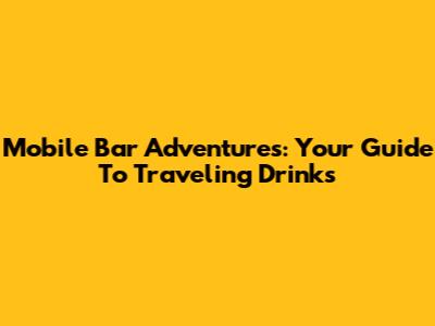 Mobile Bar Adventures: Your Guide To Traveling Drinks