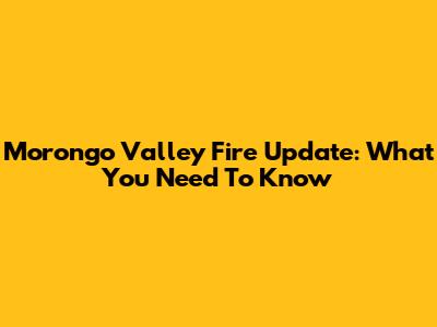 Morongo Valley Fire Update: What You Need To Know