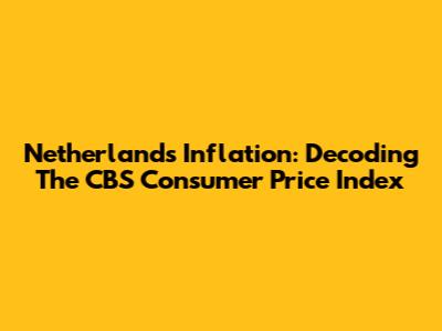 Netherlands Inflation: Decoding The CBS Consumer Price Index