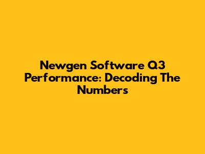 Newgen Software Q3 Performance: Decoding The Numbers