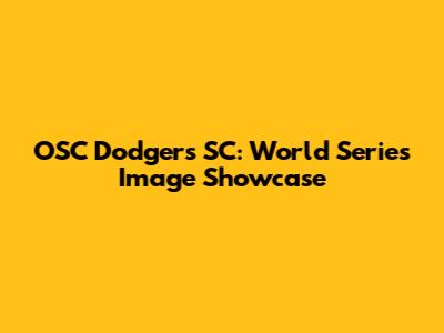 OSC Dodgers SC: World Series Image Showcase