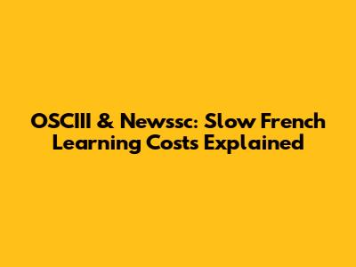 OSCIII & Newssc: Slow French Learning Costs Explained