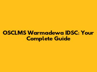 OSCLMS Warmadewa IDSC: Your Complete Guide