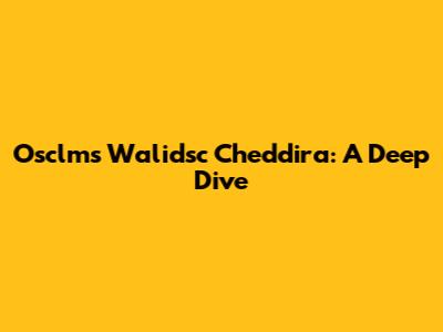 Osclms Walidsc Cheddira: A Deep Dive