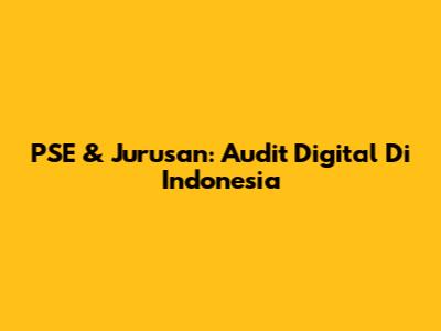 PSE & Jurusan: Audit Digital Di Indonesia