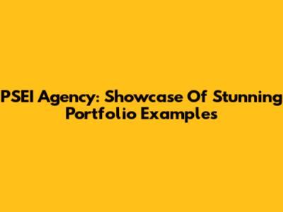 PSEI Agency: Showcase Of Stunning Portfolio Examples