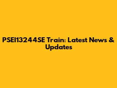 PSEI13244SE Train: Latest News & Updates