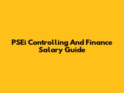 PSEi Controlling And Finance Salary Guide