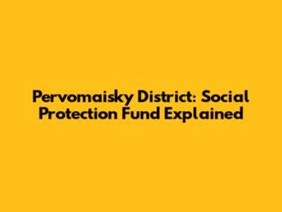 Pervomaisky District: Social Protection Fund Explained