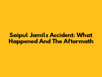 Saipul Jamil's Accident: What Happened And The Aftermath