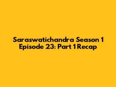Saraswatichandra Season 1 Episode 23: Part 1 Recap