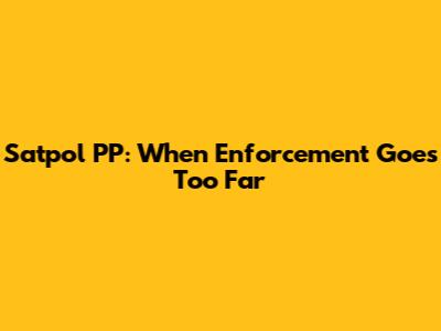 Satpol PP: When Enforcement Goes Too Far