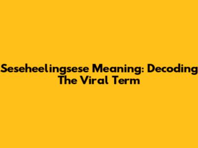 Seseheelingsese Meaning: Decoding The Viral Term