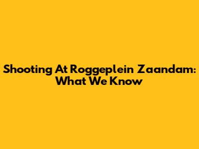Shooting At Roggeplein Zaandam: What We Know