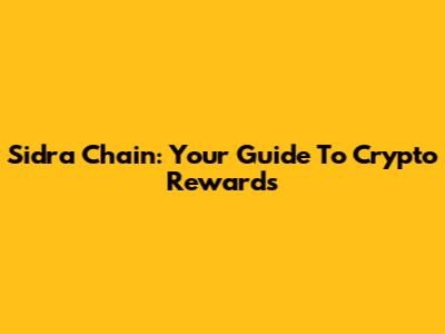 Sidra Chain: Your Guide To Crypto Rewards