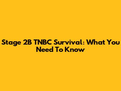 Stage 2B TNBC Survival: What You Need To Know