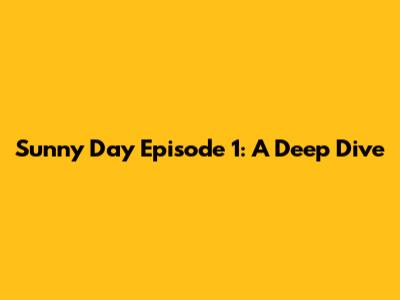 Sunny Day Episode 1: A Deep Dive