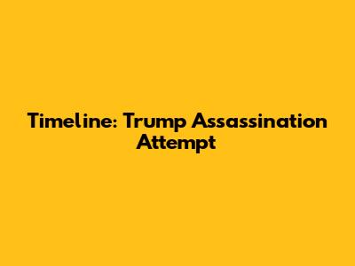 Timeline: Trump Assassination Attempt