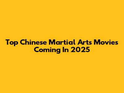 Top Chinese Martial Arts Movies Coming In 2025