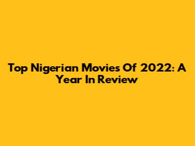 Top Nigerian Movies Of 2022: A Year In Review
