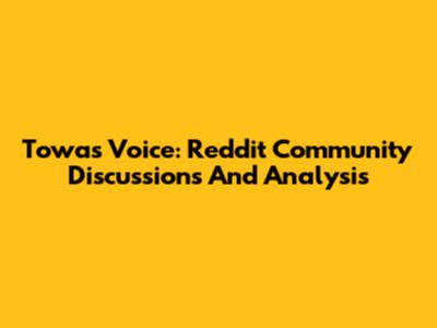 Towa's Voice: Reddit Community Discussions And Analysis