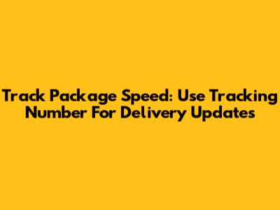 Track Package Speed: Use Tracking Number For Delivery Updates