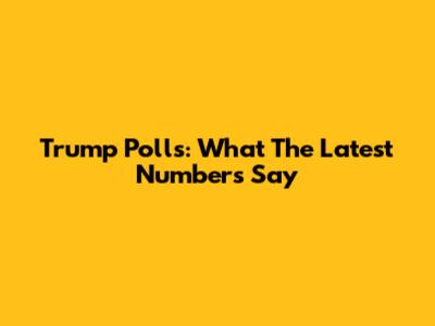 Trump Polls: What The Latest Numbers Say