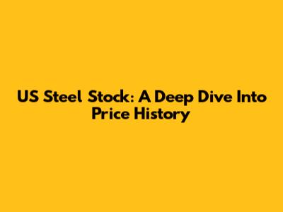 US Steel Stock: A Deep Dive Into Price History