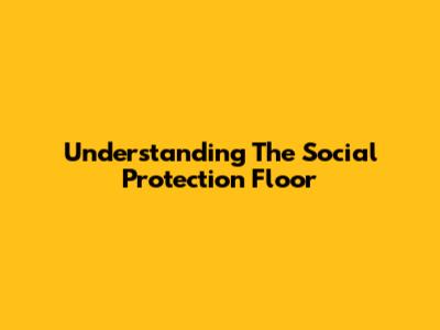 Understanding The Social Protection Floor