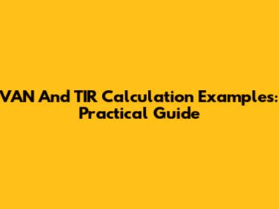 VAN And TIR Calculation Examples: Practical Guide