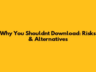 Why You Shouldn't Download: Risks & Alternatives