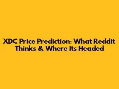 XDC Price Prediction: What Reddit Thinks & Where It's Headed